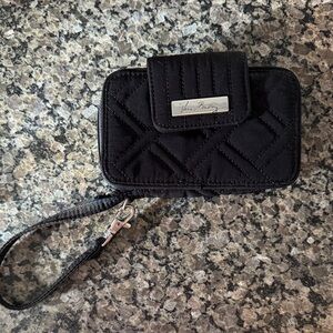 Vera Bradley Quilted Black Wristlet